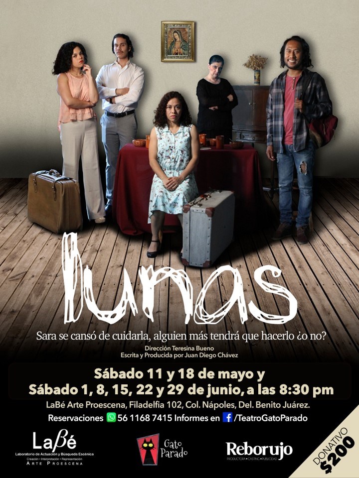 Poster oficial de la obra "Lunas" de Juan Diego Chávez de la Rocha